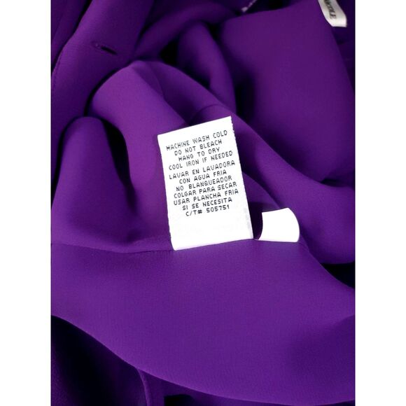 Danny & Nicole Purple Crepe V-neck Flutter Sleeves 2 pc. Skirt Suit Size 12P - Picture 7 of 10